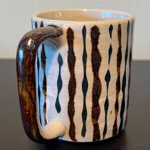 Vintage Otagiri Japan Studio Pottery Glazed Brown & Navy Blue Stoneware Mug Cup